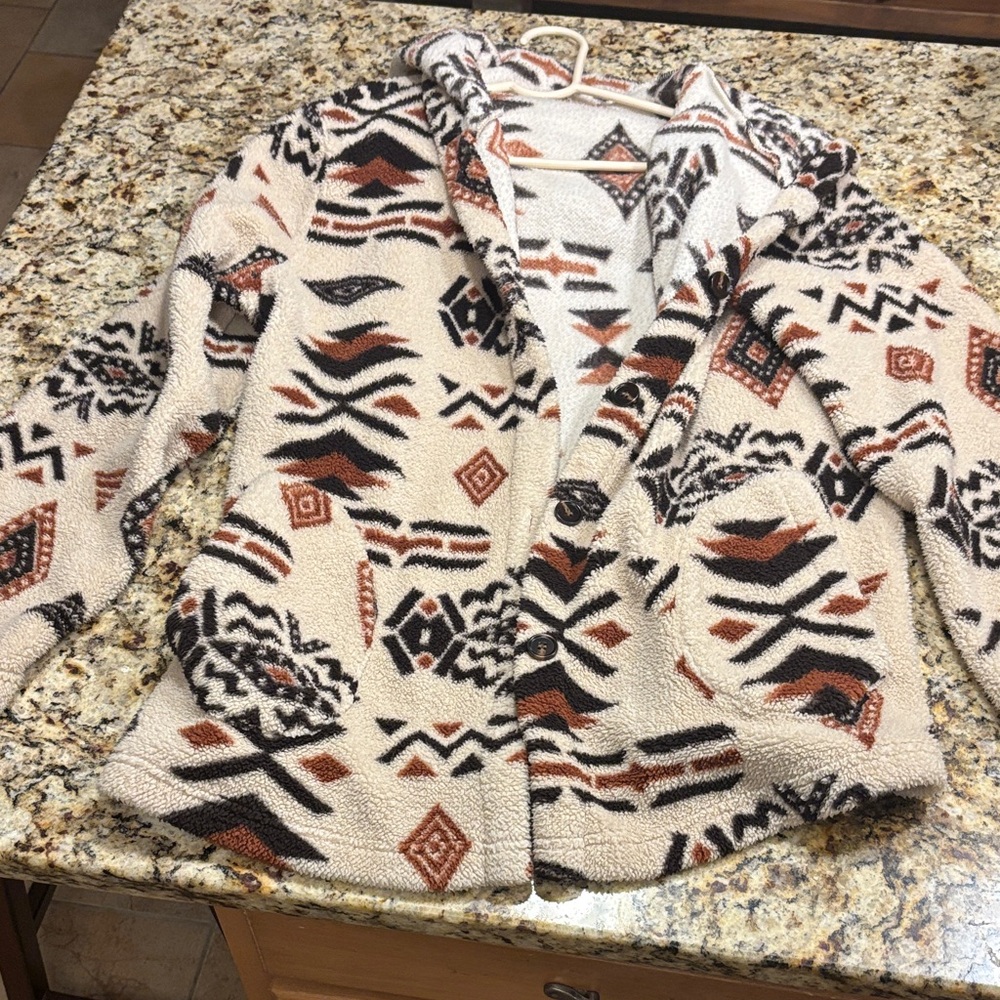 Cozy Patterned Sherpa Sweater - Picture 1 of 1